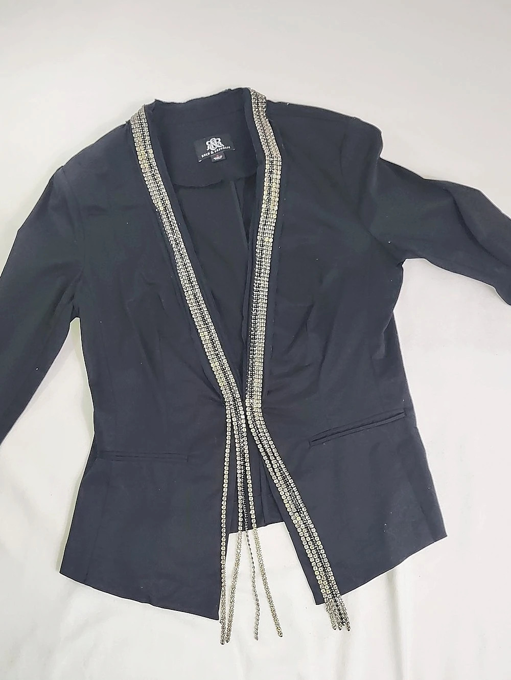 Rock & Republic Black Embellished Blazer Size 6